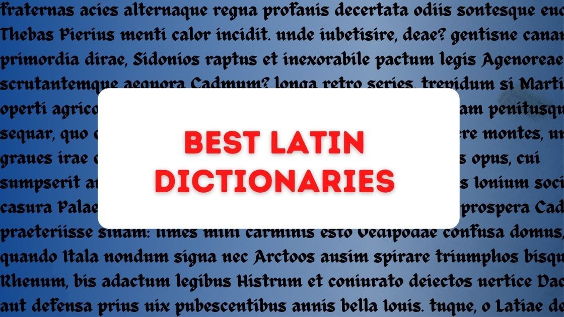 Latin manuscript in Gothic script with text overlay Best Latin Dictionaries