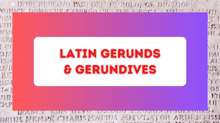 Title image with text ' Latin gerunds and gerundives'
